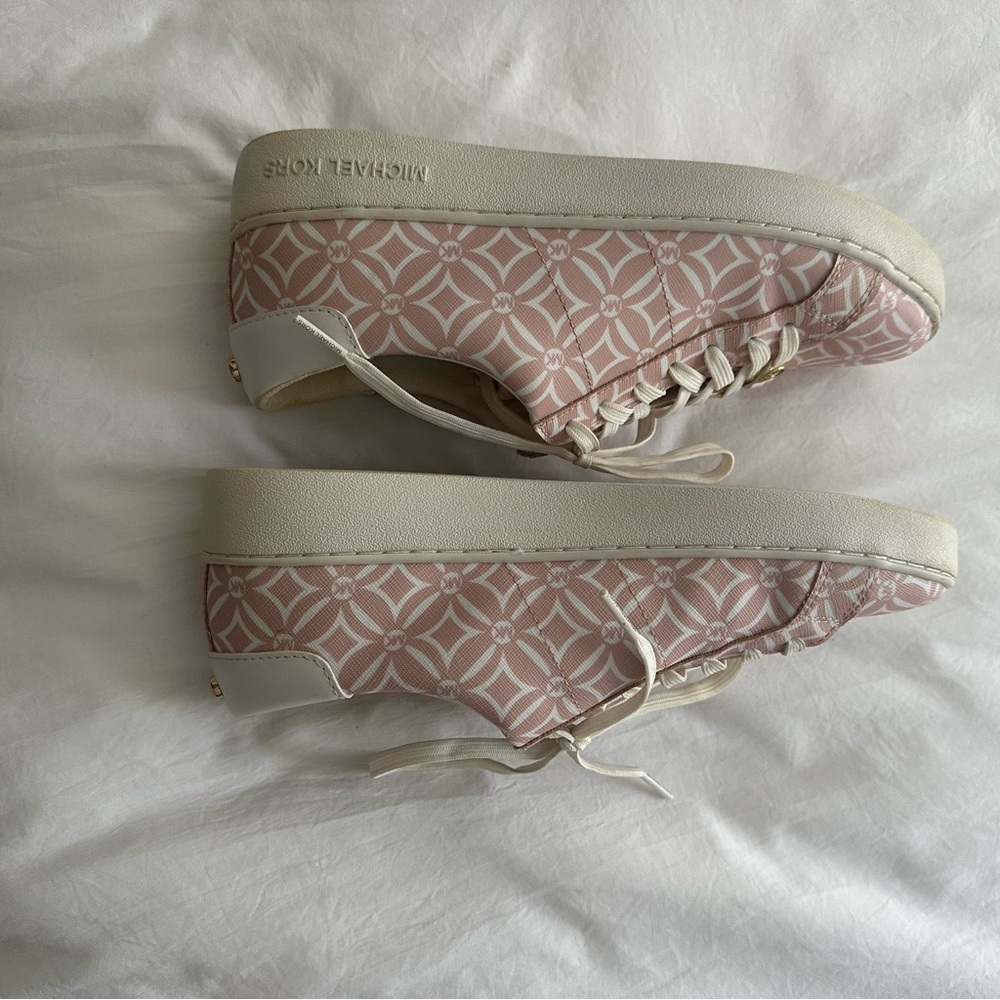 Michael Kors Pink and White Geometric Sneakers - Picture 2 of 6